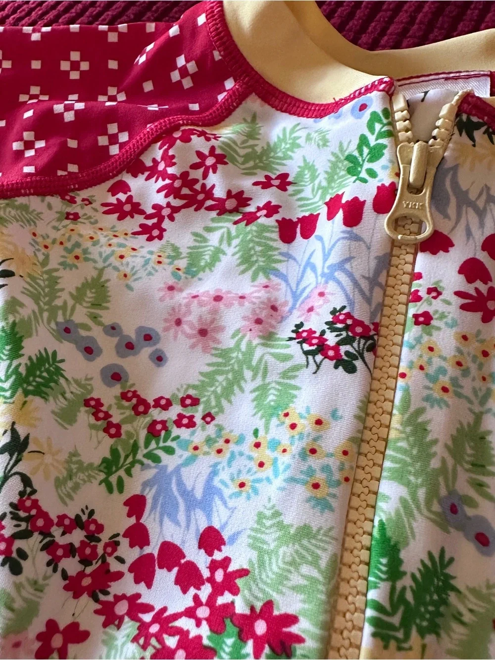 Hanna Andersson floral swim romper, vguc size 60